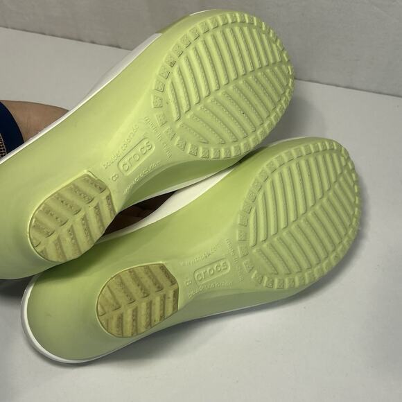 Crocs Sassari Women's US 8 Green Rubber Slip-On Open Toe Wedge Heel Slide Sandal - Picture 5 of 7